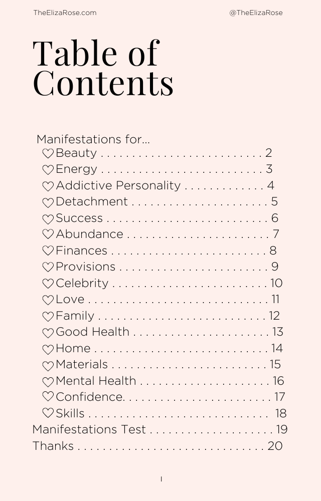 TheElizaRose’s Manifestations Vol. I